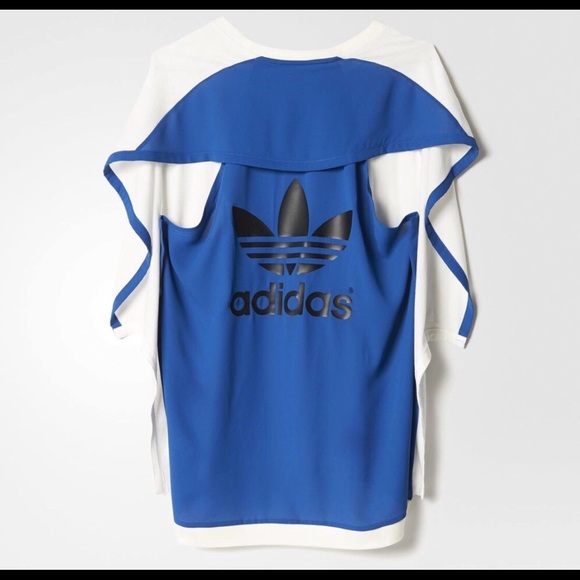 Original Adidas Couture layered tee. Blue & White. - Picture 3 of 3